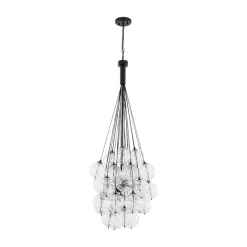 Glam Cluster Textured Water Glass Globe Bubble Chandelier