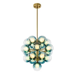 Glam Cluster White Blue Glass Bubble Tiered Chandelier