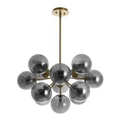 Glam Dark Pearl Sputnik Smoked Glass Bubble Chandelier Light Fixture