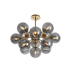 Glam Dark Pearl Sputnik Smoked Glass Bubble Chandelier Light Fixture