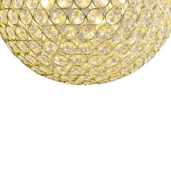 Glam Jewel Polished Gold Crystal Globe Chandelier