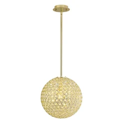 Glam Jewel Polished Gold Crystal Globe Chandelier