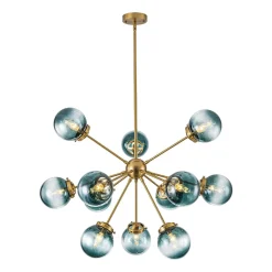 Glam 12-light Blue Glass Globe Sputnik Bubble Chandelier