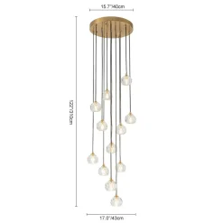 Glam 12-Light Cluster Cutting Crystal Pendant Chandelier