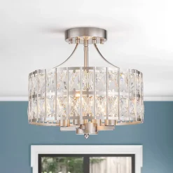 Glam 4-Light Drum Crystal Ceiling Light
