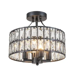 Glam 4-Light Drum Crystal Ceiling Light
