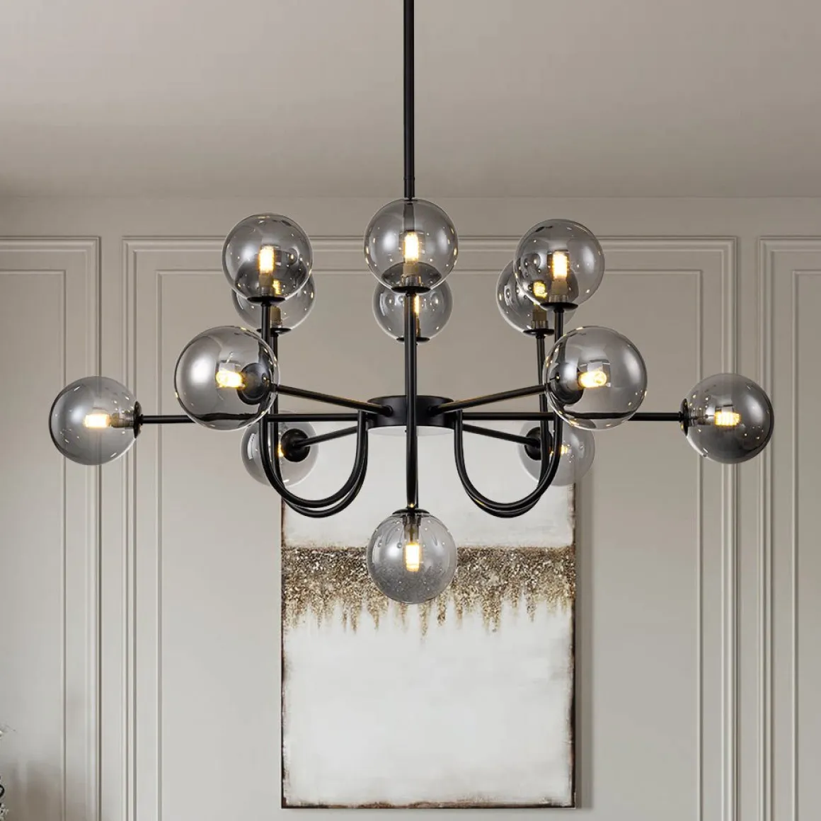 Glam 13-Light Sputnik Glass Globe Bubble Chandelier