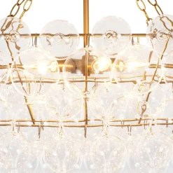 Glam 8-Light Tiered Clear Glass Bubble Island Chandelier