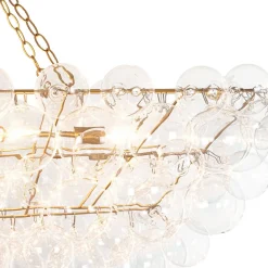 Glam 8-Light Tiered Clear Glass Bubble Island Chandelier