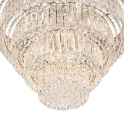 Glam Luxe Chrome 5-Tier Crystal Round Chandelier