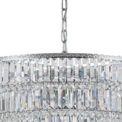 Glam Luxe Chrome 5-Tier Crystal Round Chandelier