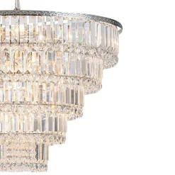 Glam Luxe Chrome 5-Tier Crystal Round Chandelier