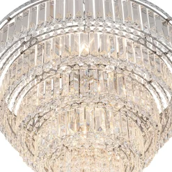 Glam Luxe Chrome 5-Tier Crystal Round Chandelier