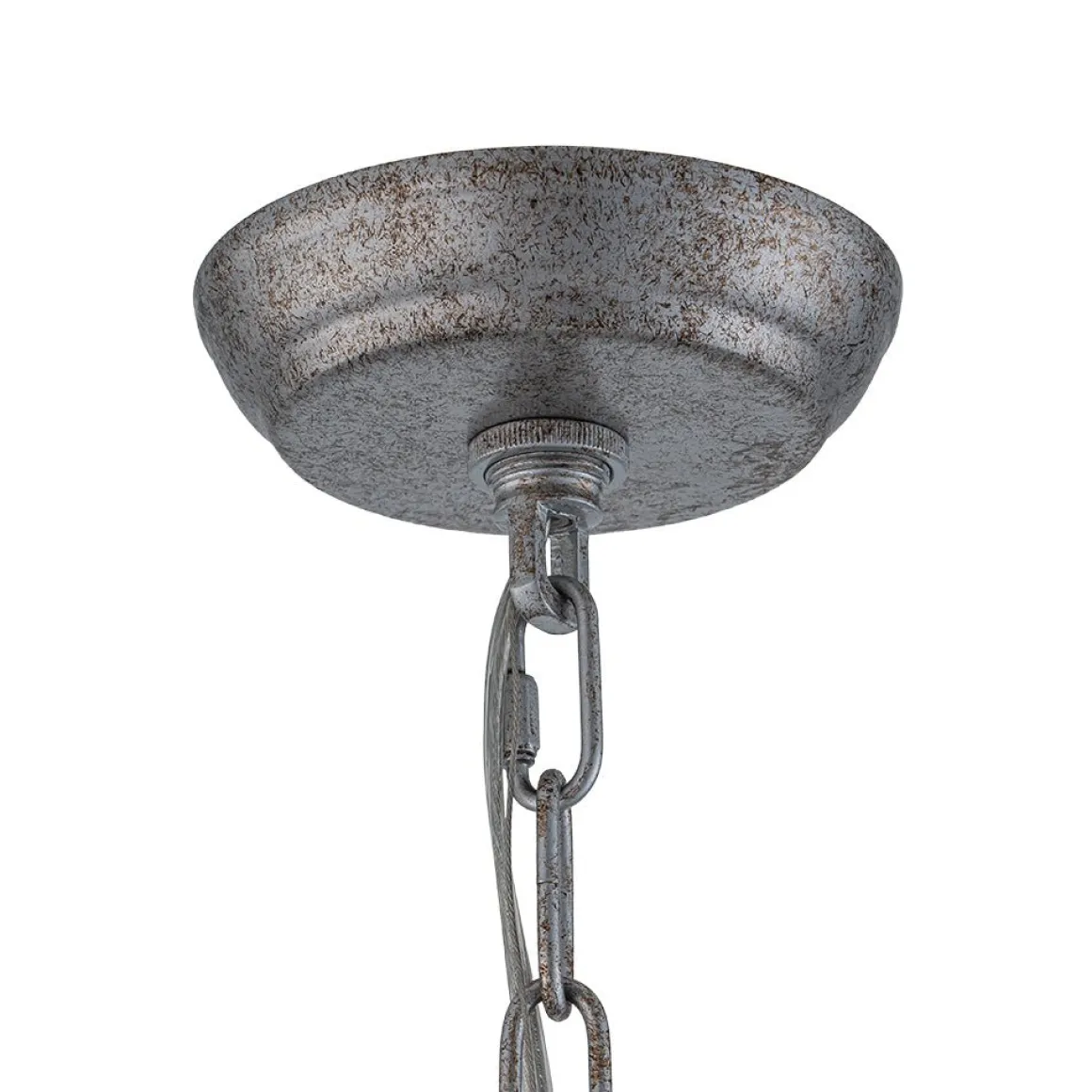 Glam Shabby Chic Crystal Globe Chandelier Distressed Silver
