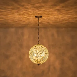 Glam Shabby Chic Crystal Globe Chandelier Distressed Silver