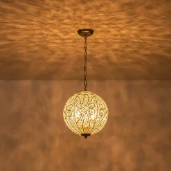 Glam Shabby Chic Crystal Globe Chandelier Distressed Silver
