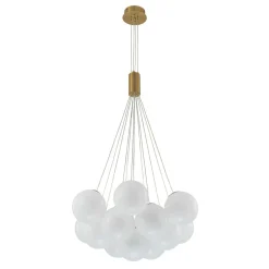 Glam Shine Opal Glass Globe Cluster Bubble Chandelier