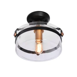 Glass Lantern Semi Flush Mount
