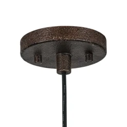 Hand-Applied Aged Bronze Patina Oversized Metal Dome Pendant