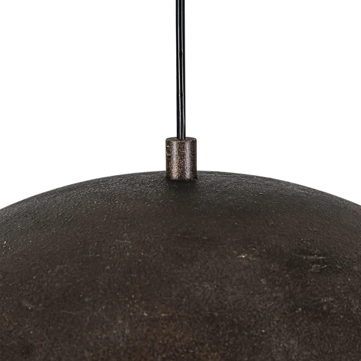 Hand-Applied Aged Bronze Patina Oversized Metal Dome Pendant