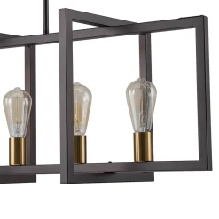 Industrial Farmhouse Rectangular Kitchen Island Pendant