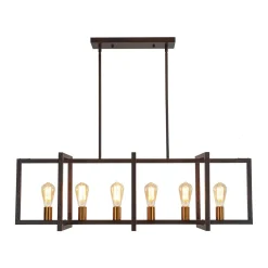 Industrial Farmhouse Rectangular Kitchen Island Pendant
