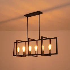 Industrial Farmhouse Rectangular Kitchen Island Pendant