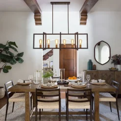 Industrial Farmhouse Rectangular Kitchen Island Pendant