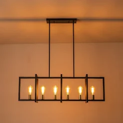 Industrial Farmhouse Rectangular Kitchen Island Pendant