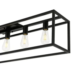 Industrial Minimalist Rectangle Cage Semi Flush Mount