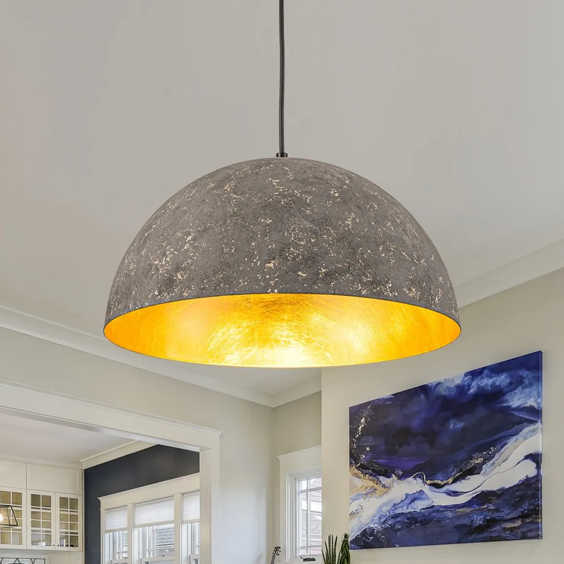 Industrial Oversized Large Metal Dome Pendant Light