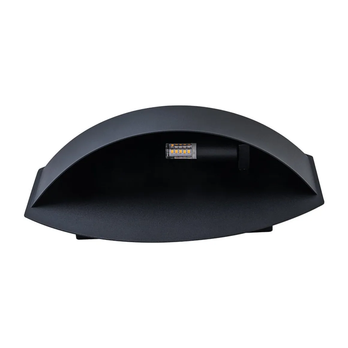 IP23 Black Flat Oval 1-Light Iron Outdoor Wall Sconce