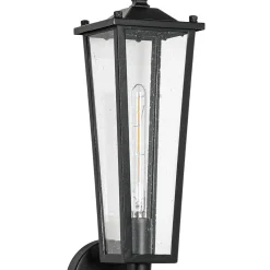 IP23 Black Manor 1-Light Lantern Outdoor Wall Sconce