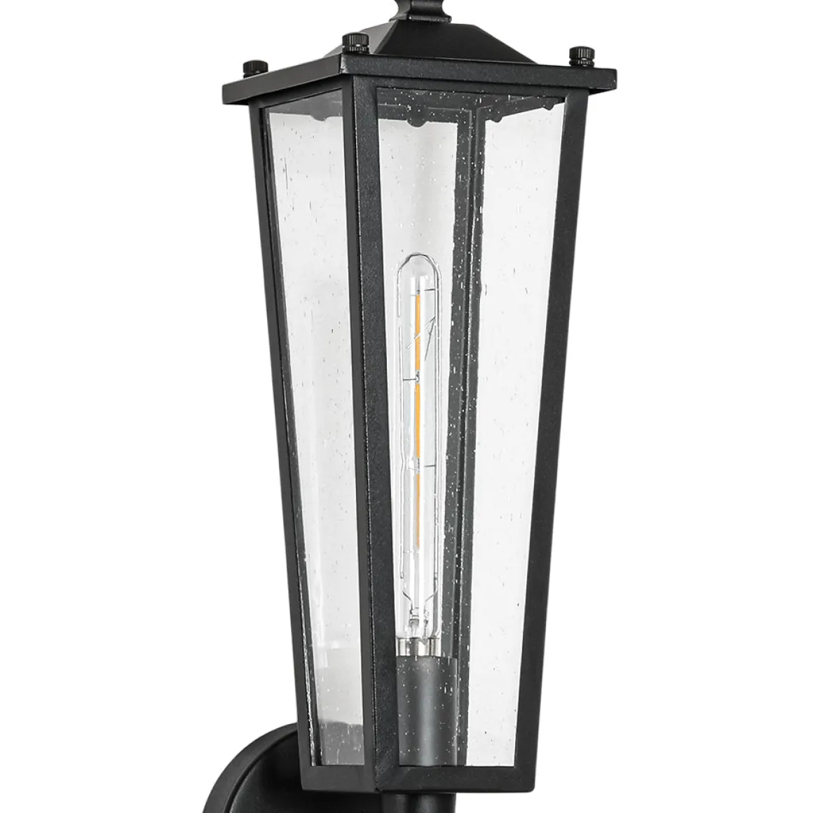 IP23 Black Manor 1-Light Lantern Outdoor Wall Sconce