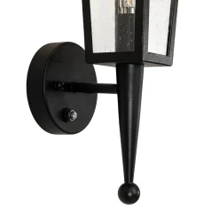 IP23 Black Manor 1-Light Lantern Outdoor Wall Sconce