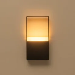 IP54 Black Rectangular Dimmable LED Outdoor Wall Lamp