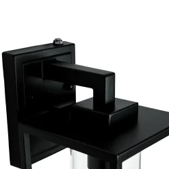 IP23 Black Rectangular Outdoor Lantern Wall Sconce