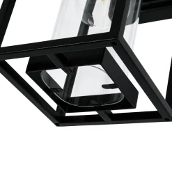 IP23 Black Rectangular Outdoor Lantern Wall Sconce