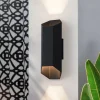 IP54 Up and Down Black Geometric Tube LED Outdoor Wall Light