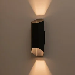IP54 Up and Down Black Geometric Tube LED Outdoor Wall Light