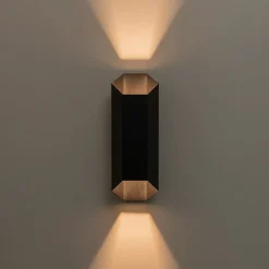 IP54 Up and Down Black Geometric Tube LED Outdoor Wall Light