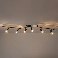 6-Light Adjustable Crystal Spotlight Island Linear Track Light