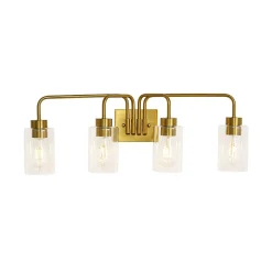 4-Light Adjustable Glass Cylinder Vanity Wall Lamp