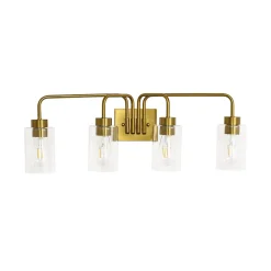 4-Light Adjustable Glass Cylinder Vanity Wall Lamp