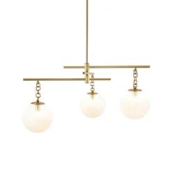 3-light Adjustable Gradual White Glass Globe Sputnik Chandelier