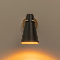 1-Light Adjustable Head Metal Cone Vanity Wall Sconce