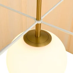 1-Light Beige Woven Thread Wavy Drum Cage Chandelier