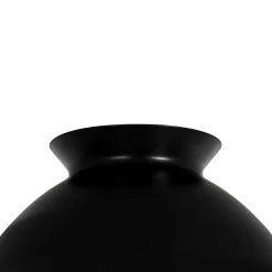 1-Light Black Dome Frosted Glass Shade Semi Flush Mount