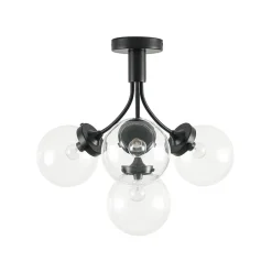 4-Light Bloom Clear Glass Globe Semi Flush Mount