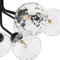 9-Light Bloom Water Glass Globe Tiered Sputnik Ceiling Light